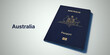 Australia Passport.
3d rendering passport on white background.