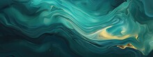 Amazing Aesthetic Wallpaper, Retro Style, Liquid Marble, Isolated Color, Teal And Dark Green, Wavecore