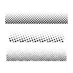 Aufkleber - Set of Doted halftone circles, halftone dot pattern, halftone element, comic book Pop art style. Pattern with doted circles, halftone dotted backdrop. sun burst dot