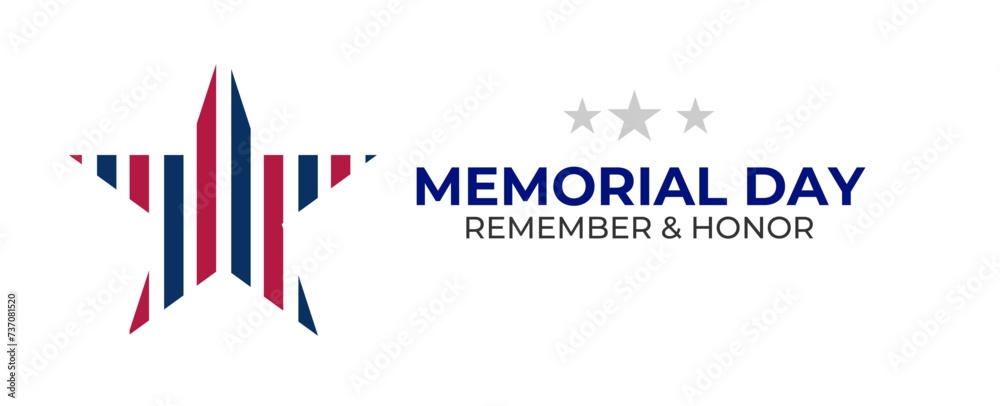 USA Memorial Day greeting card with brush stroke background in United ...