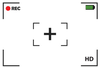 Camera viewfinder rec background vector. Video screen on white background. View finder background. EPS 10