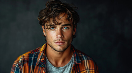 portrait of a blue eyes and brown hair man