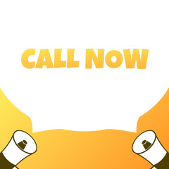 Poster - Call now banner. Flat style. Vector illustration