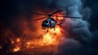 A helicopter fire