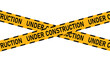 © MKIN - under construction tape warning banner image with transparent background, industrial sign for road, construction site and website, vector illustration