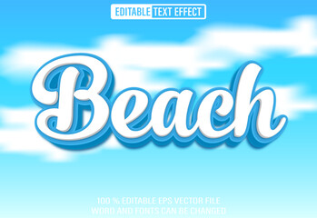 Leinwandbilder - Editable 3d text style effect - Beach text effect Template