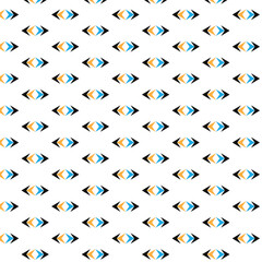 Poster - abstract seamless repeatable black orange blue pattern.