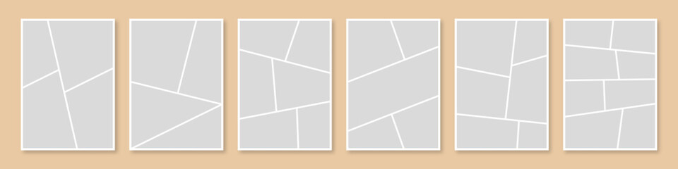 Fototapete - Mood board set. Mosaic photo collage grid collection. 