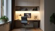 Compact and organised work nook with a floating desk. Generative ai, 