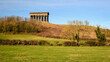 The Monument on Penshaw Hill.  Penshaw Monument is a smaller copy of the Greek Temple of Hephaestus in Athens. Erected in 1844 the folly stands 20 metres high and dominates the skyline of Wearside