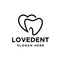 Wall Mural - love dental logo design vector illustration