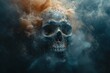 Skeleton Smoking A Grim Smoke-filled Scene Generative AI