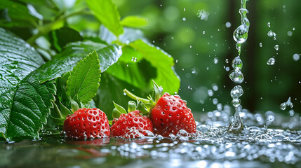 Canvas Print - raspberry in water