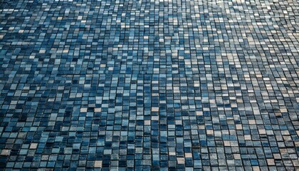 Wall Mural - navy blue mosaic square tile pattern tiled background