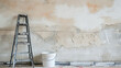 © Blackmint Studio - ladder, paint and tools for making repair in empty room