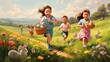 Happiness Of These Children Running In Nature