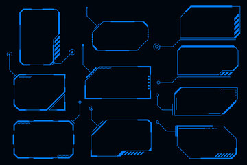 Wall Mural - vector hud element frame futuristic interface. cyberpunk design technology element