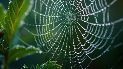 Wall Mural - a close up of a on a tree branch with dew drops on the drops of the.
