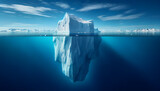 Fototapeta  - illustration d'un iceberg, idéal pour infographie sur le climat, le développement personnel ou les compétences invisibles