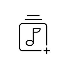 Poster - Add playlist outline icons, minimalist vector illustration ,simple transparent graphic element .Isolated on white background