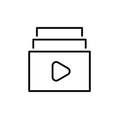 Poster - Video playlist outline icons, minimalist vector illustration ,simple transparent graphic element .Isolated on white background