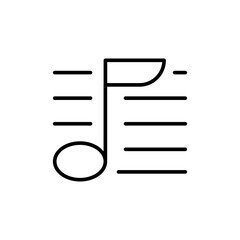 Poster - Music playlist outline icons, minimalist vector illustration ,simple transparent graphic element .Isolated on white background