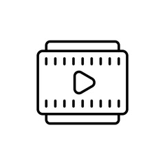 Poster - Movie playlist outline icons, minimalist vector illustration ,simple transparent graphic element .Isolated on white background