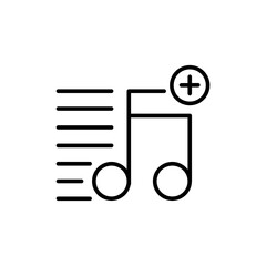 Poster - Add playlist outline icons, minimalist vector illustration ,simple transparent graphic element .Isolated on white background