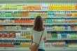 © arjan_ard_studio - a woman choose the goods to buy on the shelf in a supermarket