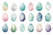 © Oksana - Easter Eggs. Set of  illustrations in watercolor style