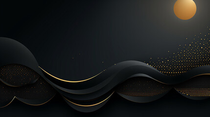Poster - simple elegant black background with a combination glowing line background