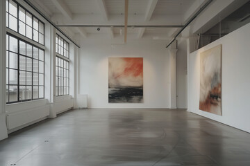 Poster - Empty art gallery interior. Background image. Created with Generative AI technology