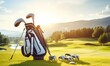 A Collection of Golf Clubs in a Vibrant Green Setting