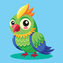 Wall Mural - Parakeet cute pet vector EPS