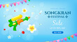 Songkran Festival Sale promotion vector illustration. Splashing water with a squirt gun
