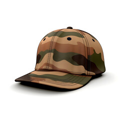 Canvas Print - Cap in camouflage colors, isolated on white background