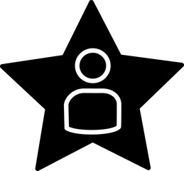 Fototapete - Celebrity icon vector, Person in star symbol. Replaceabe vector design.