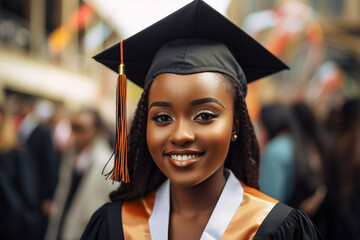 Excited youth graduating from college university school wearing tassel hat prom day Generative AI pic