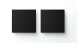 Two Black square Paper Notes on a white Background. Brainstorming Template with Copy Space