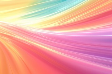 Poster - A vibrant multicolored background features wavy lines creating a dynamic and energetic visual, Abstract background featuring a gradation of pastel rainbows, AI Generated