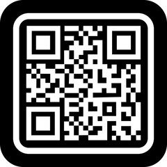 scan qr code black icon isolated on transparent background. digital barcode scanning qr code sign fo