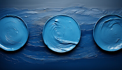 Wall Mural - Blue water drop creates abstract circle on transparent background generated by AI
