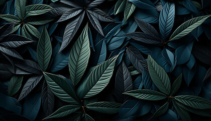  Abstract leaf illustration, nature decoration in modern fashion generated by AI