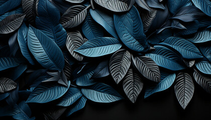 Poster - Abstract nature backdrop with striped leaf pattern in modern design generated by AI