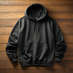 Poster - Blank black hoodie mock up generated AI