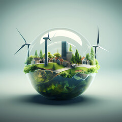 Poster - Abstract concept of renewable energy. 