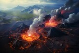 Fototapeta  - Aerial view of a volcanic caldera