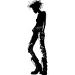 © NikahGeh - Silhouette punk woman black color only full body