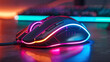 Gaming mouse with customizable weight tuning and RGB lighting effects. 