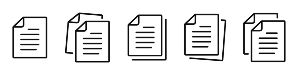 Leinwandbilder - Document line icon. Paper document icons set. File symbol. Vector